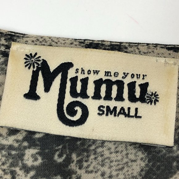 SHOW ME YOUR MUMU Boho Snake Print Poet Sheer Balloon Bell sleeve Fairycore Top - Picture 10 of 13